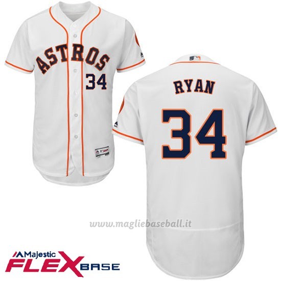Maglia Baseball Uomo Houston Astros Nolan Ryan Bianco Flex Base